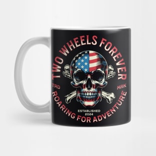 Patriotic Skull Biker Badge Design Mug